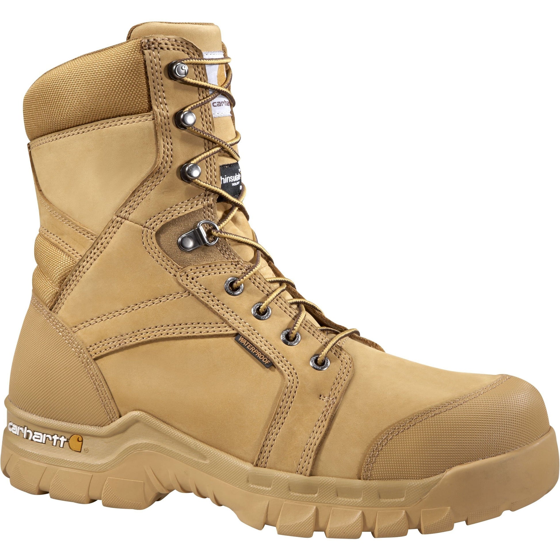 Carhartt Men's Rugged Flex 8" Waterproof Insulated Work Boot - Wheat - CMF8058 8 / Medium / Wheat - Overlook Boots