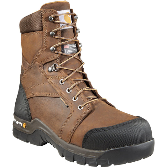 Carhartt Men's Rugged Flex 8" Composite Toe Ins Waterproof Work Boot Brown CMF8389 8 / Medium / Brown - Overlook Boots