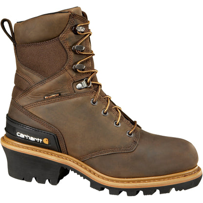 Carhartt Men's 8" Composite Toe Waterproof Logger Work Boots - Brown - CML8360 - Overlook Boots