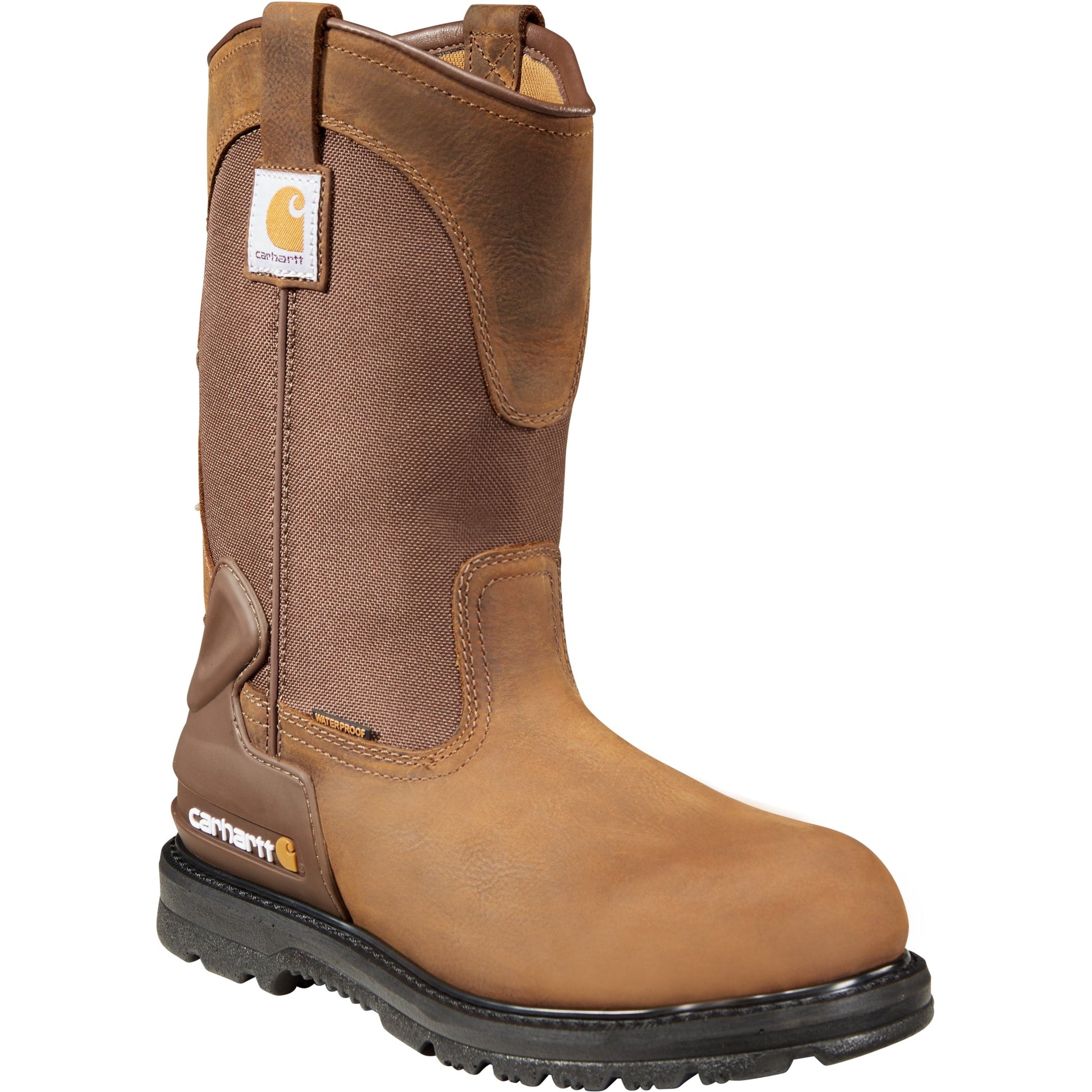Carhartt Men's 11" Steel Toe Waterproof Wellington Work Boot - Brown - CMP1200 - Overlook Boots
