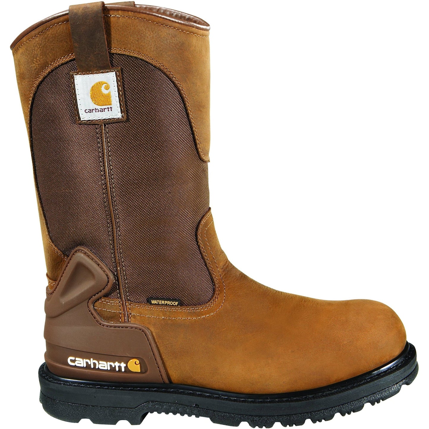 Carhartt Men's 11" Steel Toe Waterproof Wellington Work Boot - Brown - CMP1200 8 / Medium / Brown - Overlook Boots