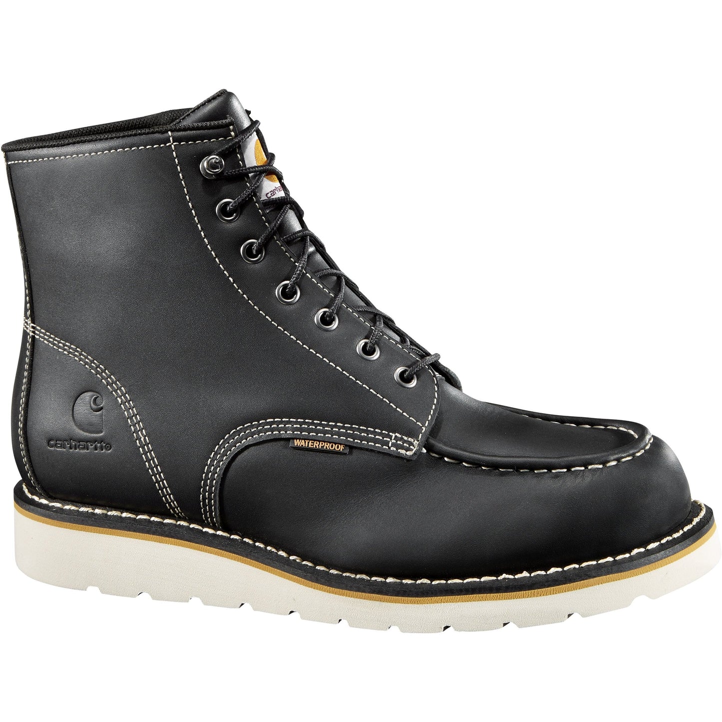 Carhartt Men's 6" Soft Toe Waterproof Wedge Work Boot - Black - CMW6191 - Overlook Boots