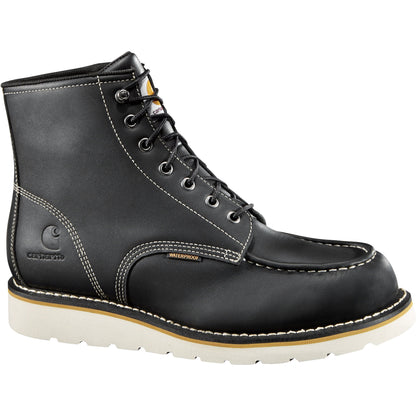 Carhartt Men's 6" Soft Toe Waterproof Wedge Work Boot - Black - CMW6191 - Overlook Boots
