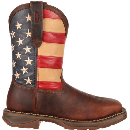Durango Men's Rebel 11" Steel Toe Western Flag Boot - Brown - DB020  - Overlook Boots