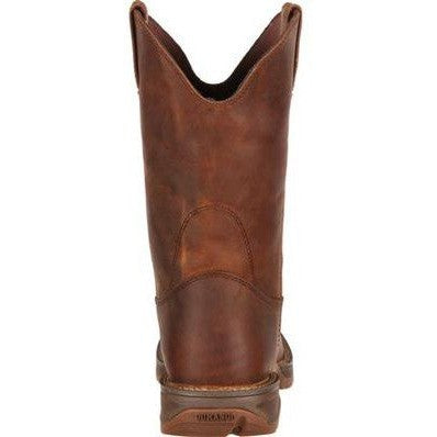 Durango Men's Rebel 11" Soft Toe Pull On Western Classic Boot- Brown - DB5444  - Overlook Boots