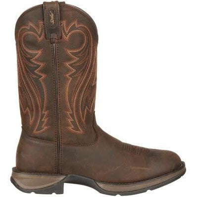 Durango Men's Rebel 12" Soft Toe Pull On Western Classic Boot- Chocolate- DB5464  - Overlook Boots
