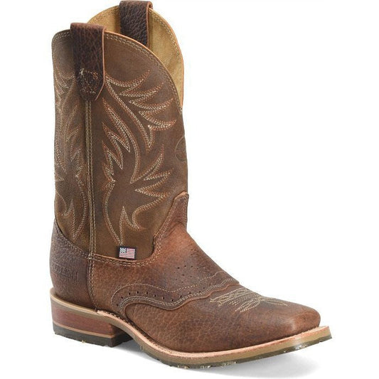 Double H Men's Dalton 11" Square Toe Western Classic Boot -Brown- DH4655  - Overlook Boots