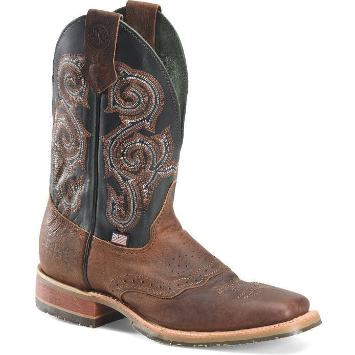 Double H Men's Haywood 11" Square Toe Slip Resistant Work Boot -Brown- DH4661 7.5 / Medium / Dark Brown - Overlook Boots