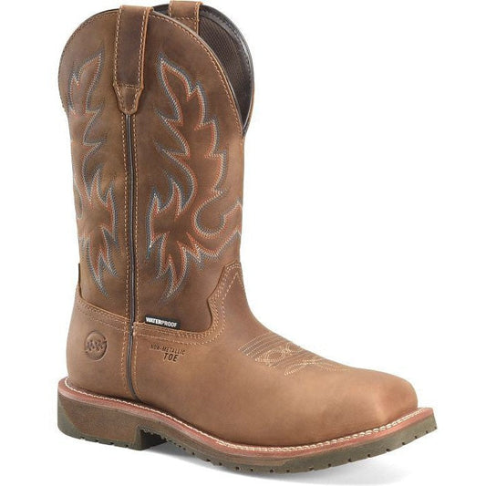 Double H Men's Roper 12" Wide Square Toe Composite Toe Western Work Boot -Brown- DH6141 - Overlook Boots