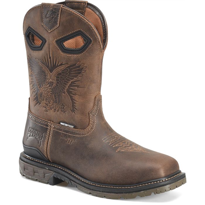 Phantom Rider Men's Dustie 11" Comp Toe WP Roper Western Work Boot - Brown - PH5030 7.5 / Medium / Brown - Overlook Boots