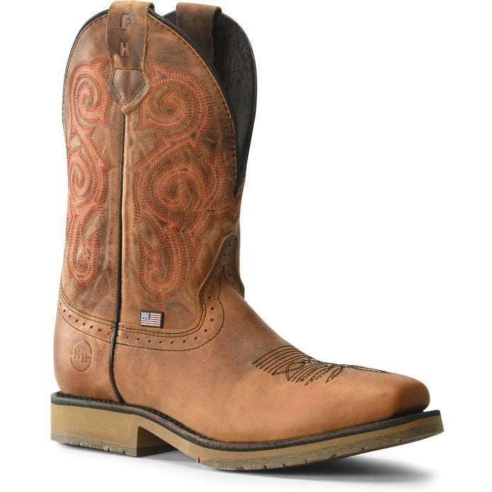 Double H Men's Bertram 11" Steel Toe Slip Resistant Work Boot -Brown- DH4560 - Overlook Boots