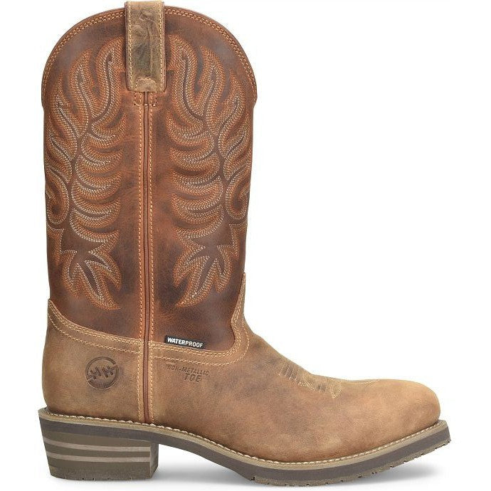 Double H Men's Garza 12" Composite Toe Waterproof Western Work Boot - Brown - DH4159 - Overlook Boots