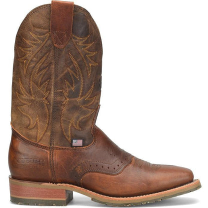 Double H Men's Feller 11" Square Toe Western Work Boot -Brown- DH4653 7.5 / Medium / Dark Brown - Overlook Boots