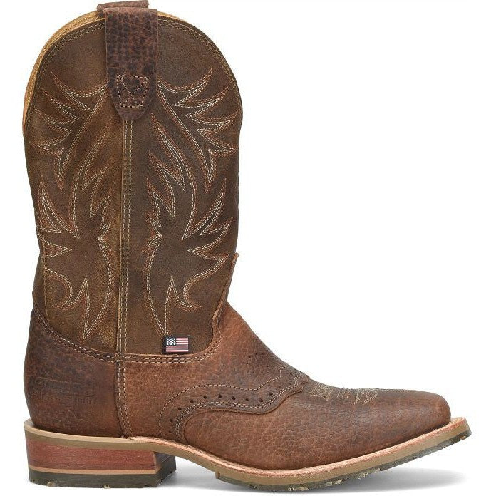 Double H Men's Dalton 11" Square Toe Western Classic Boot -Brown- DH4655 7.5 / Medium / Brown - Overlook Boots