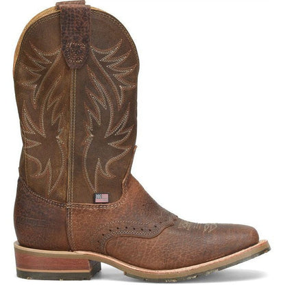 Double H Men's Dalton 11" Square Toe Western Classic Boot -Brown- DH4655 7.5 / Medium / Brown - Overlook Boots