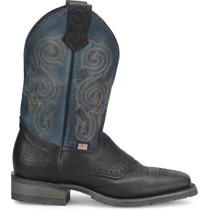 Double H Men's Nolen 11" Square Toe Roper Western Classic Boot- Black- DH4660  - Overlook Boots