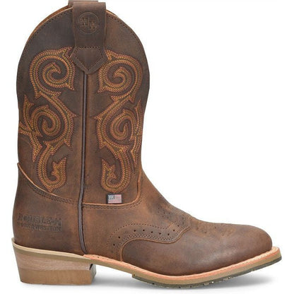 Double H Men's Rockdale 11" U Toe Roper Western Work Boot- Brown - DH4663  - Overlook Boots