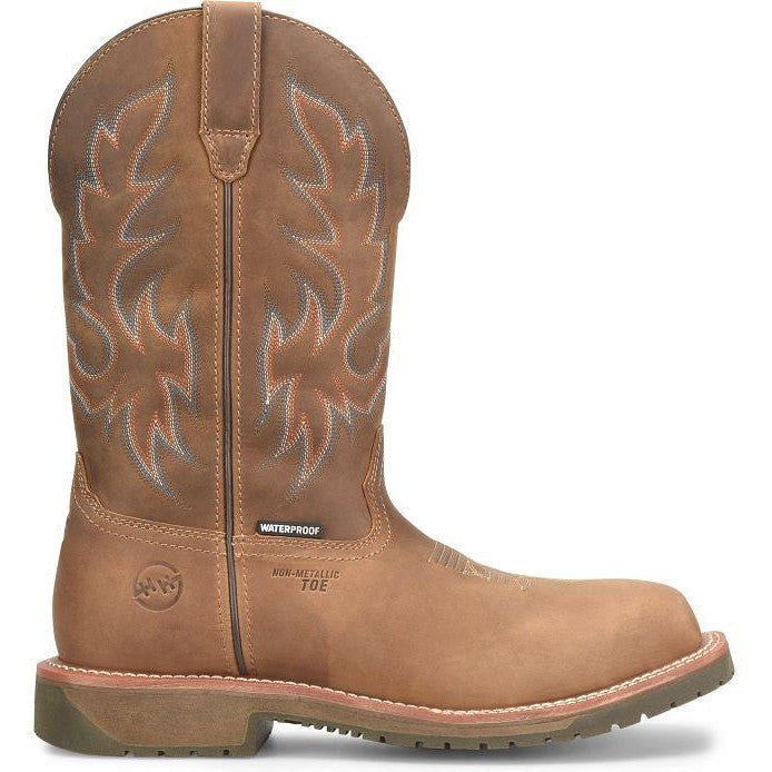 Double H Men's Roper 12" Wide Square Toe Composite Toe Western Work Boot -Brown- DH6141 7.5 / Medium / Brown - Overlook Boots