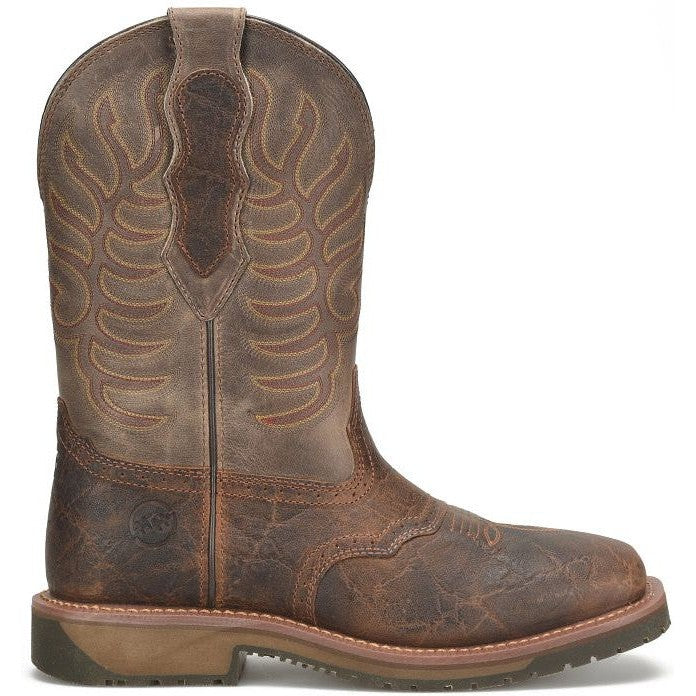 Double H Men's Highland 11" Wide Steel Toe Roper Work Boot -Brown- DH6144 7.5 / Medium / Brown - Overlook Boots