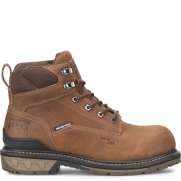 Phantom Rider Men's Piston 6" Comp Toe Waterproof Lacer Work Boot - Brown - PH5017 - Overlook Boots