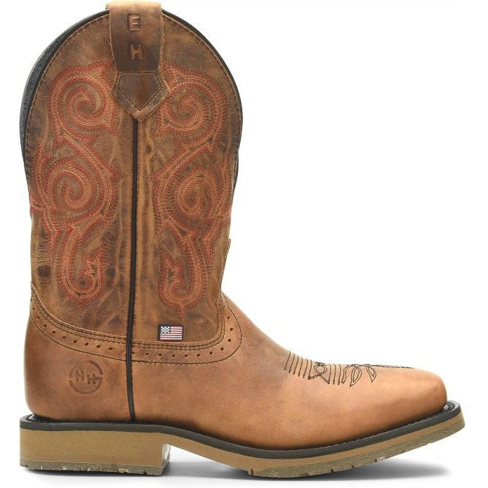 Double H Men's Bertram 11" Steel Toe Slip Resistant Work Boot -Brown- DH4560 7.5 / Medium / Light Brown - Overlook Boots