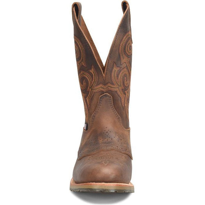 Double H Men's Rockdale 11" U Toe Roper Western Work Boot- Brown - DH4663  - Overlook Boots