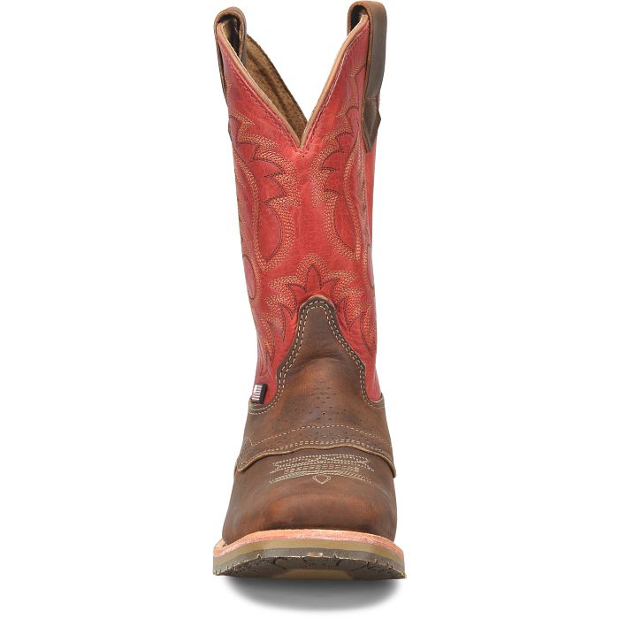 Double H Men's Boone 11" Square Toe Slip Resistant Western Work Boot - Red - DH4665 - Overlook Boots