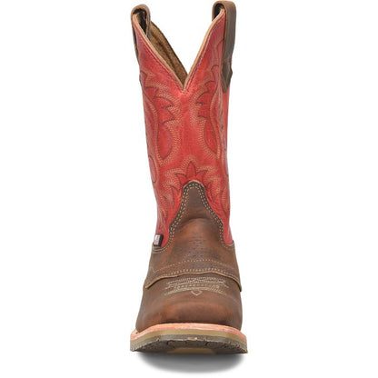 Double H Men's Boone 11" Square Toe Slip Resistant Western Work Boot - Red - DH4665 - Overlook Boots