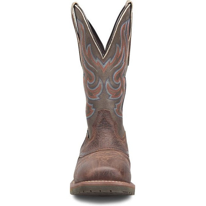 Double H Men's Ironhide 12" Square Toe Waterproof Western Boot -Brown- DH6142 - Overlook Boots