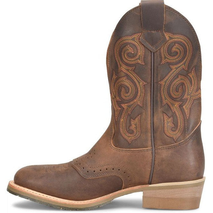 Double H Men's Rockdale 11" U Toe Roper Western Work Boot- Brown - DH4663  - Overlook Boots