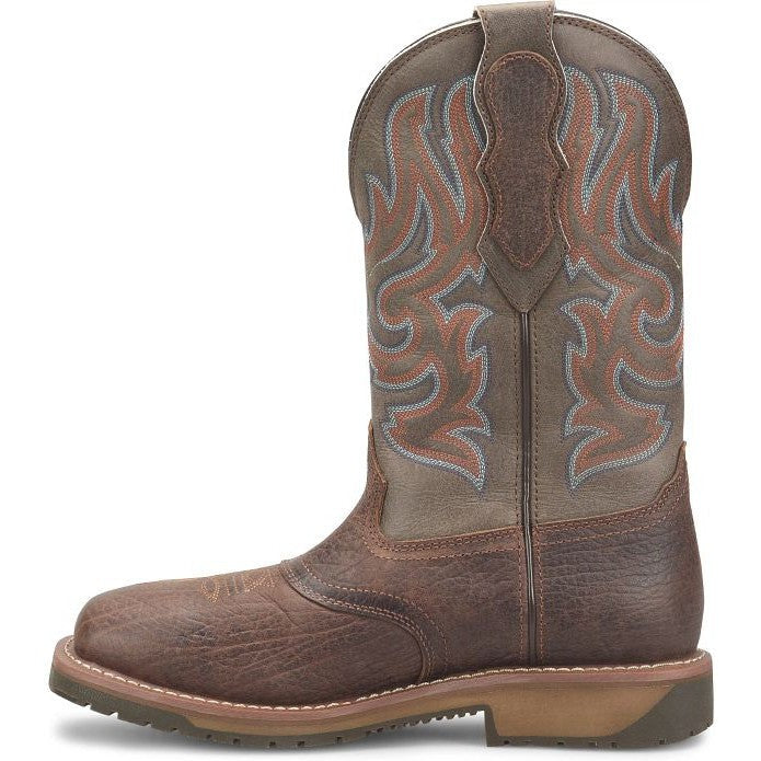 Double H Men's Ironhide 12" Square Toe Waterproof Western Boot -Brown- DH6142 - Overlook Boots