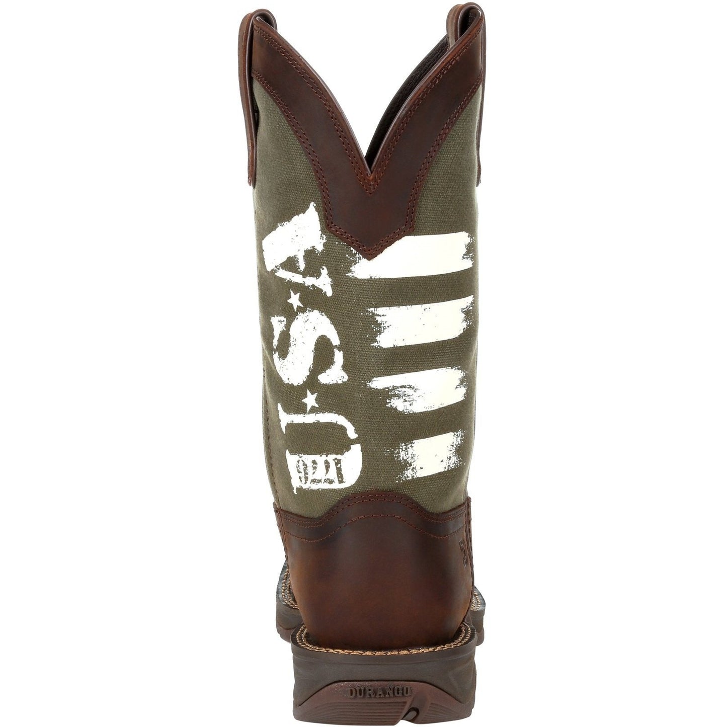 Durango Men's Rebel Army Green USA Print 12" Square Toe Western Boot  - Overlook Boots
