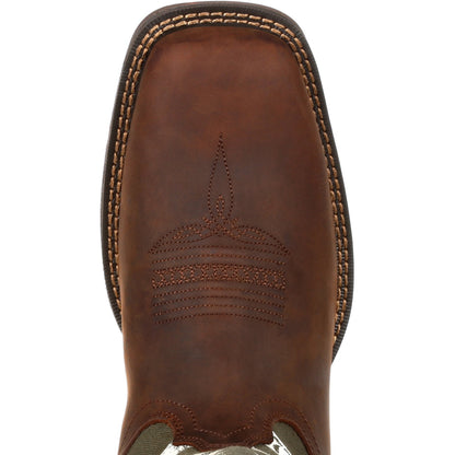 Durango Men's Rebel Army Green USA Print 12" Square Toe Western Boot  - Overlook Boots