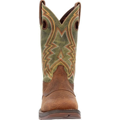Durango Men's Rebel  12" Square Toe Western Work Boot -Green- DDB0390  - Overlook Boots