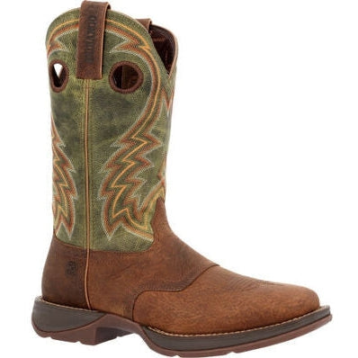 Durango Men's Rebel  12" Square Toe Western Work Boot -Green- DDB0390  - Overlook Boots