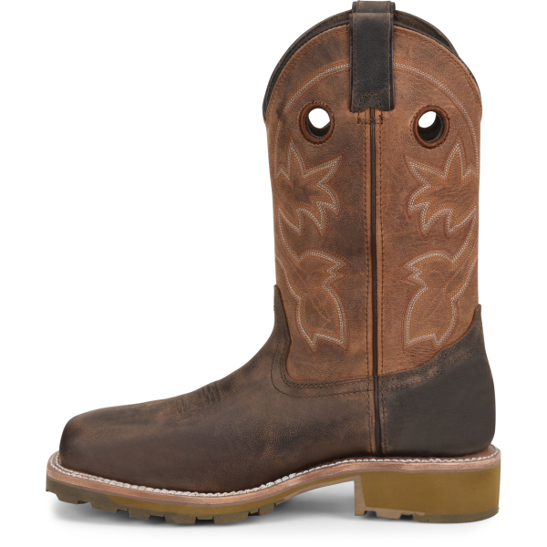 Double H Men's Abner 12" Square Toe Waterproof Western Work Boot - Brown - DH4353 - Overlook Boots