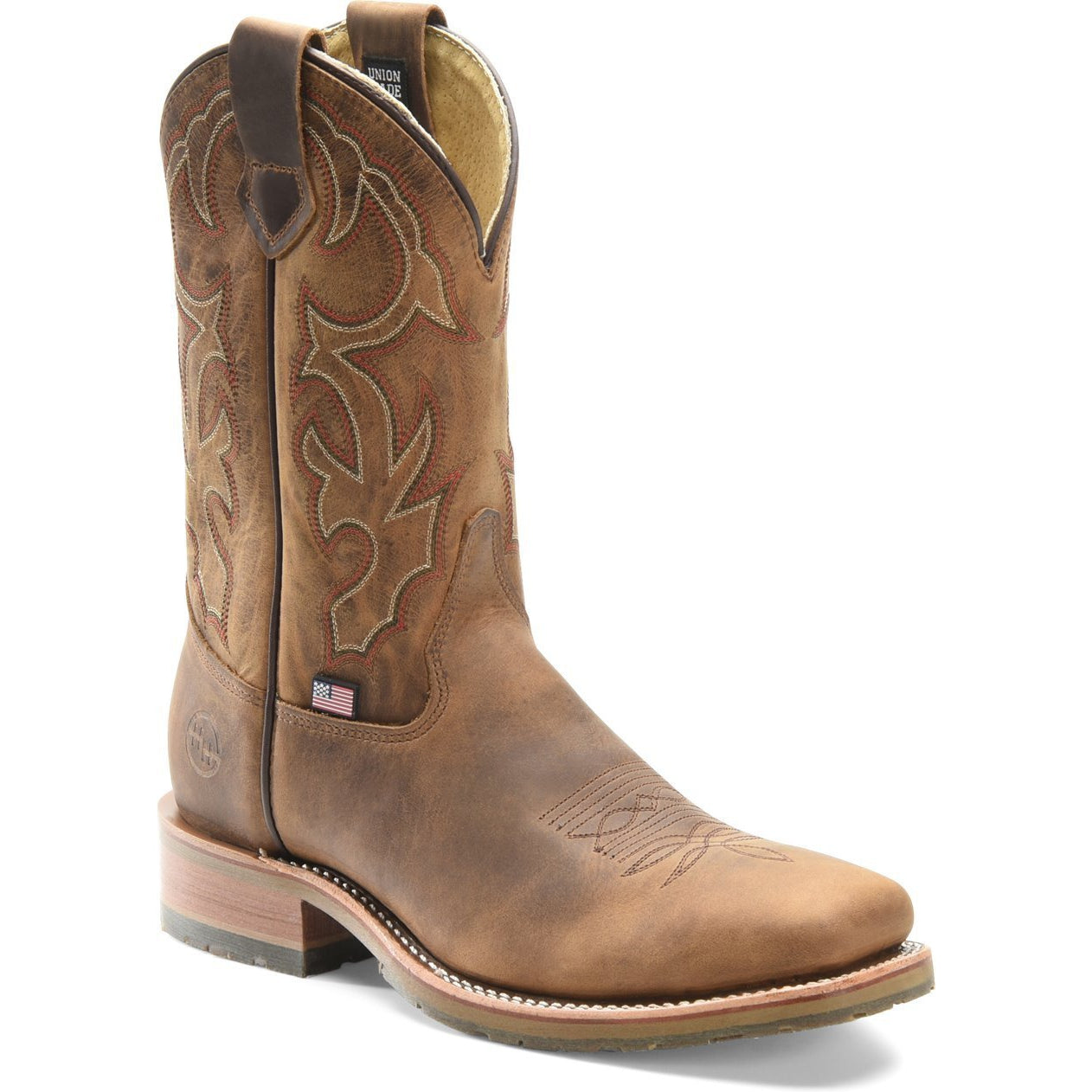 Double H Men's Anton 11" Steel Toe USA Made Western Work Boot - DH4637 7.5 / Medium / Light Brown - Overlook Boots