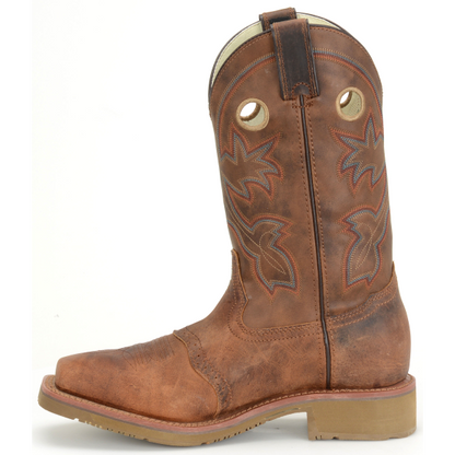 Double H Men's Antonio 13" Square Toe Western Work Boot- Brown- DH5134  - Overlook Boots