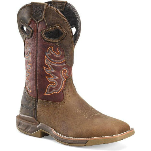 Double H Men's Alridge 11" Square Toe Western Work Boot- Brown- DH5369 7.5 / Medium / Brown - Overlook Boots