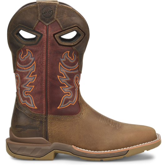 Double H Men's Alridge 11" Square Toe Western Work Boot- Brown- DH5369  - Overlook Boots