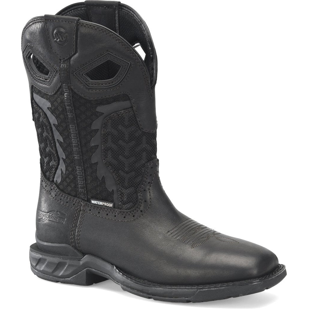 Double H Men's Phantom Rider Shadow 11" Waterproof Roper Work Boot -Black- DH5381 7.5 / Medium / Black - Overlook Boots