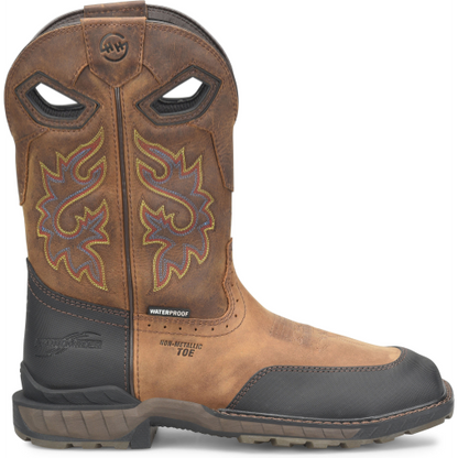 Double H Men's Rebunke 11" Steel Toe Waterproof Lug Roper Work Boot - Brown - DH5397 7.5 / Medium / Brown - Overlook Boots
