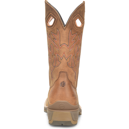 Double H Men's Feudal 12" U Toe Slip Resistant Western Work Boot -Brown- DH5421 - Overlook Boots