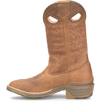 Double H Men's Feudal 12" U Toe Slip Resistant Western Work Boot -Brown- DH5421 - Overlook Boots