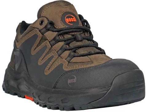 Hoss Men's Eric Lo Oblique Toe Slip Resistant Work Shoe - Brown 50238 7 / Extra Wide / Brown - Overlook Boots