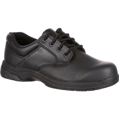 Rocky Men's Slipstop 911 4" Soft Toe Waterproof Oxford Duty Shoe- Black- FQ0002034 5 / Medium / Black - Overlook Boots
