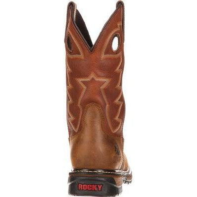 Rocky Men's Ride Branson Saddle 11" Soft Toe Waterproof Western Boot -Brown- FQ0002775 - Overlook Boots