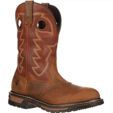 Rocky Men's Ride Branson Saddle 11" Soft Toe Waterproof Western Boot -Brown- FQ0002775 7 / Medium / Brown - Overlook Boots