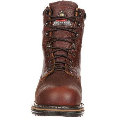 Rocky Men's Ironclad 8" Steel Toe Waterproof Slip Resistant Work Boot -Brown- FQ0006693 - Overlook Boots
