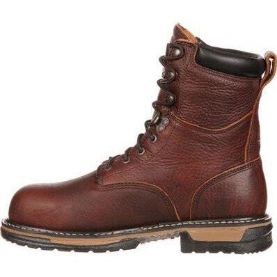 Rocky Men's Ironclad 8" Steel Toe Waterproof Slip Resistant Work Boot -Brown- FQ0006693 - Overlook Boots